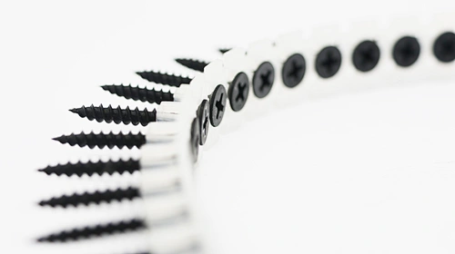 Plastic chained drywall screw